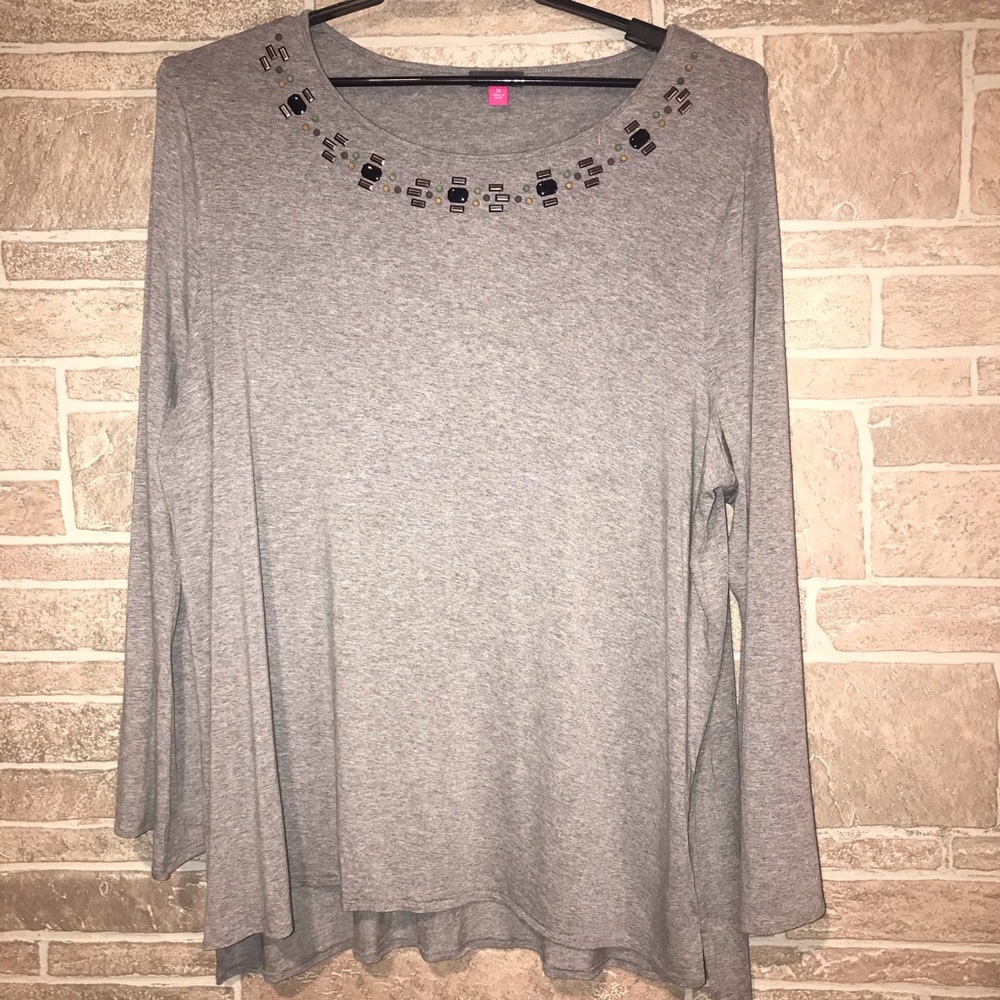 Vince Camuto Plus Size Long Sleeve Kinit Top 3X